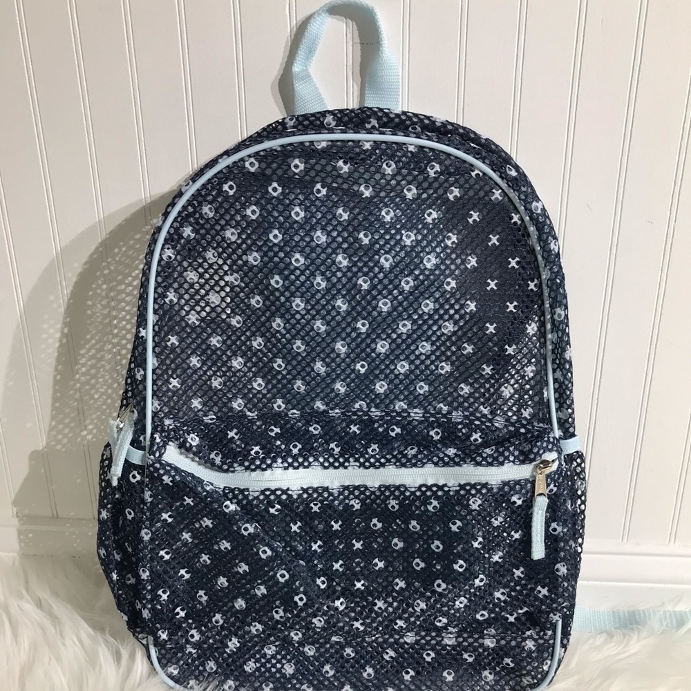 Eastsport Navy and Sky Blue Zipper Hole Style Backpack